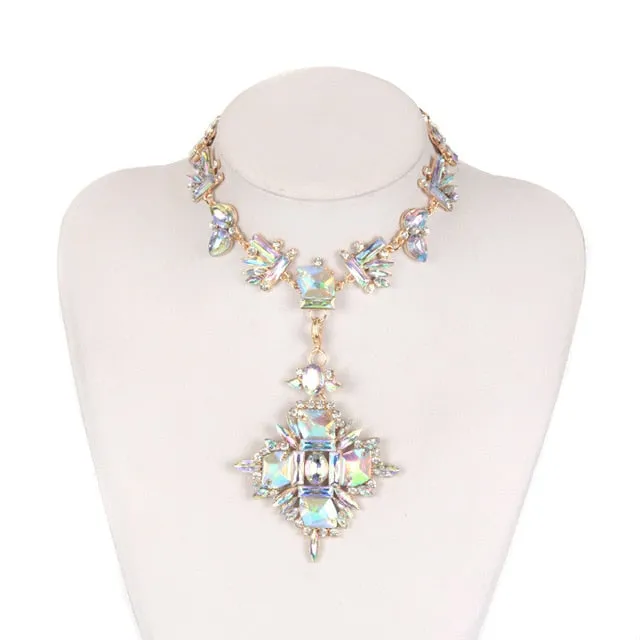2020 Geometric Chrystal Choker Necklace