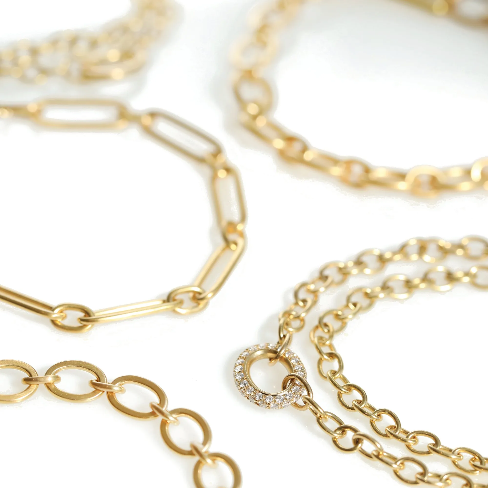 20K Gold Handmade "Flattened Paperclip" Chain Bracelet