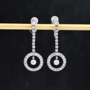 2.18ctw Diamond Drop Dangle Earrings, French