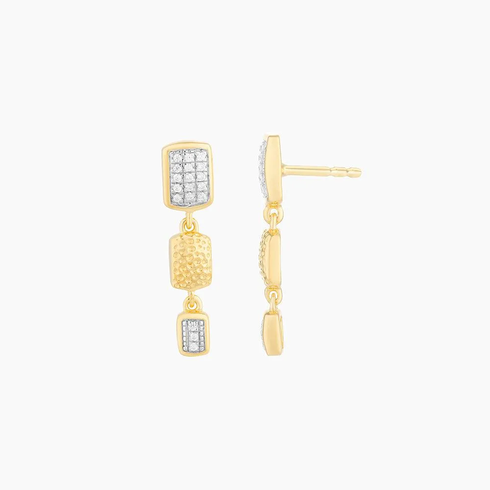 3 Step Rectangle Earrings