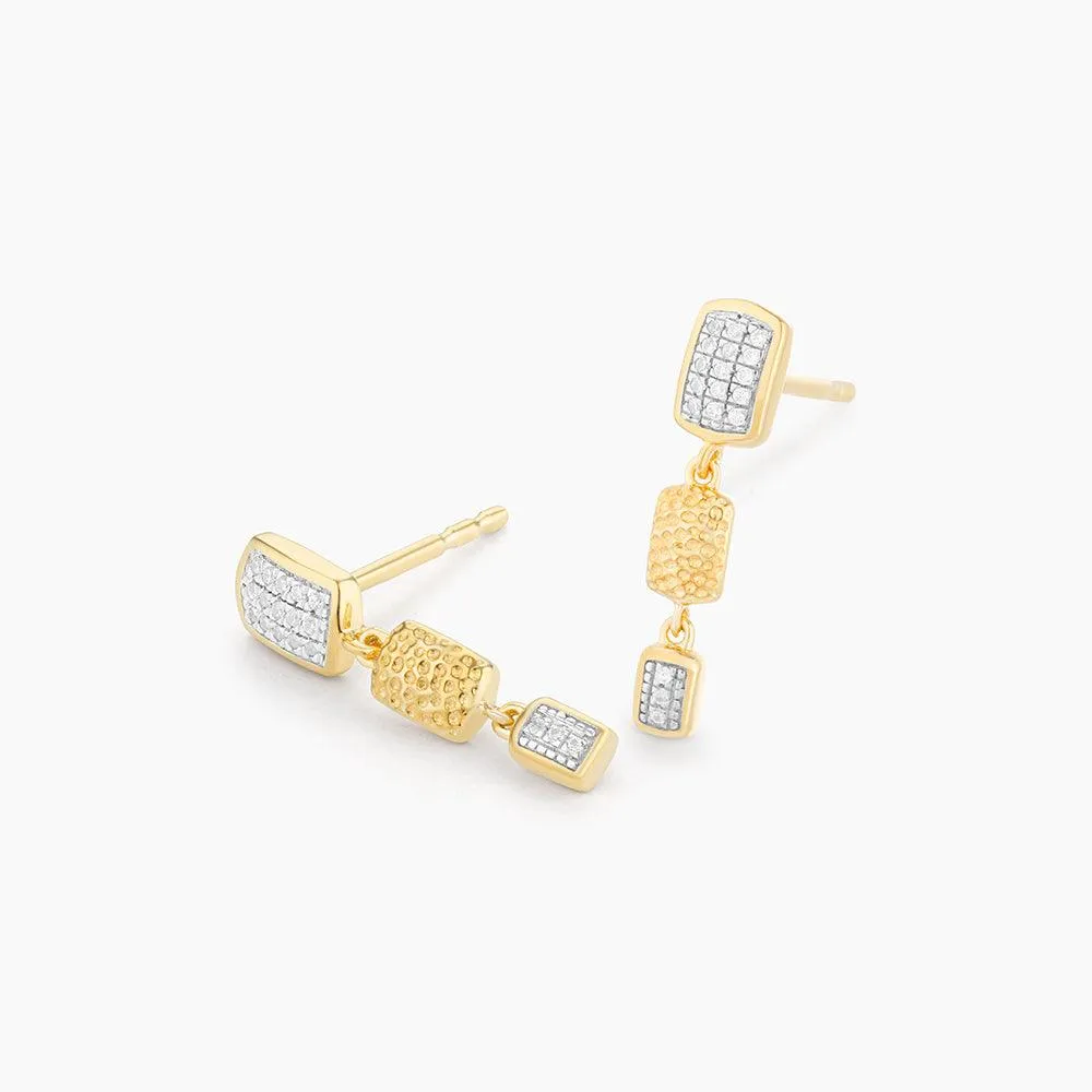 3 Step Rectangle Earrings
