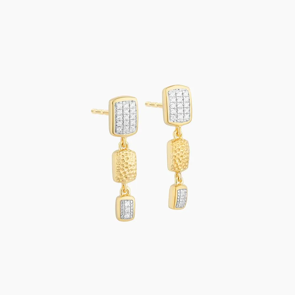 3 Step Rectangle Earrings