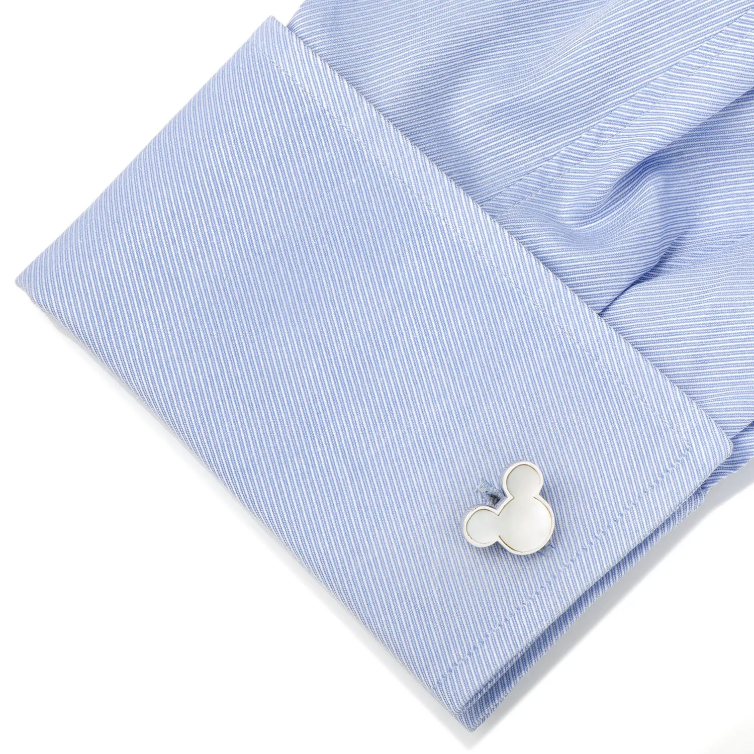 3D Silver Mother of Pearl Mickey Mouse Cufflinks