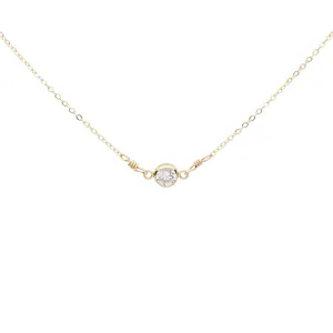 4mm Round CZ Bezel Link Necklace