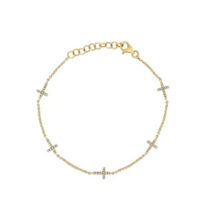 5 Cross Diamond Bracelet