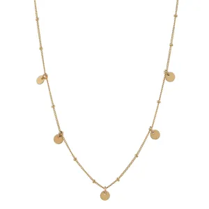 5 Tiny Discs Ball Chain Necklace