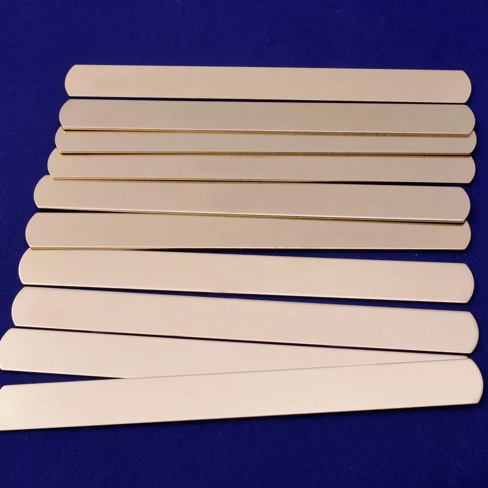 5pcs about 5"*1/2" tibetara® Brass rectangle Stamping Blanks Custom Cuff Bracelet Jewelry, 18 Gauges