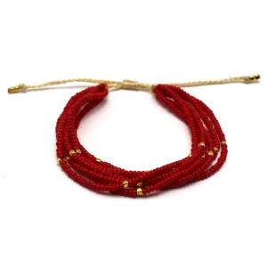 6 Strand Bracelet - CARDINAL