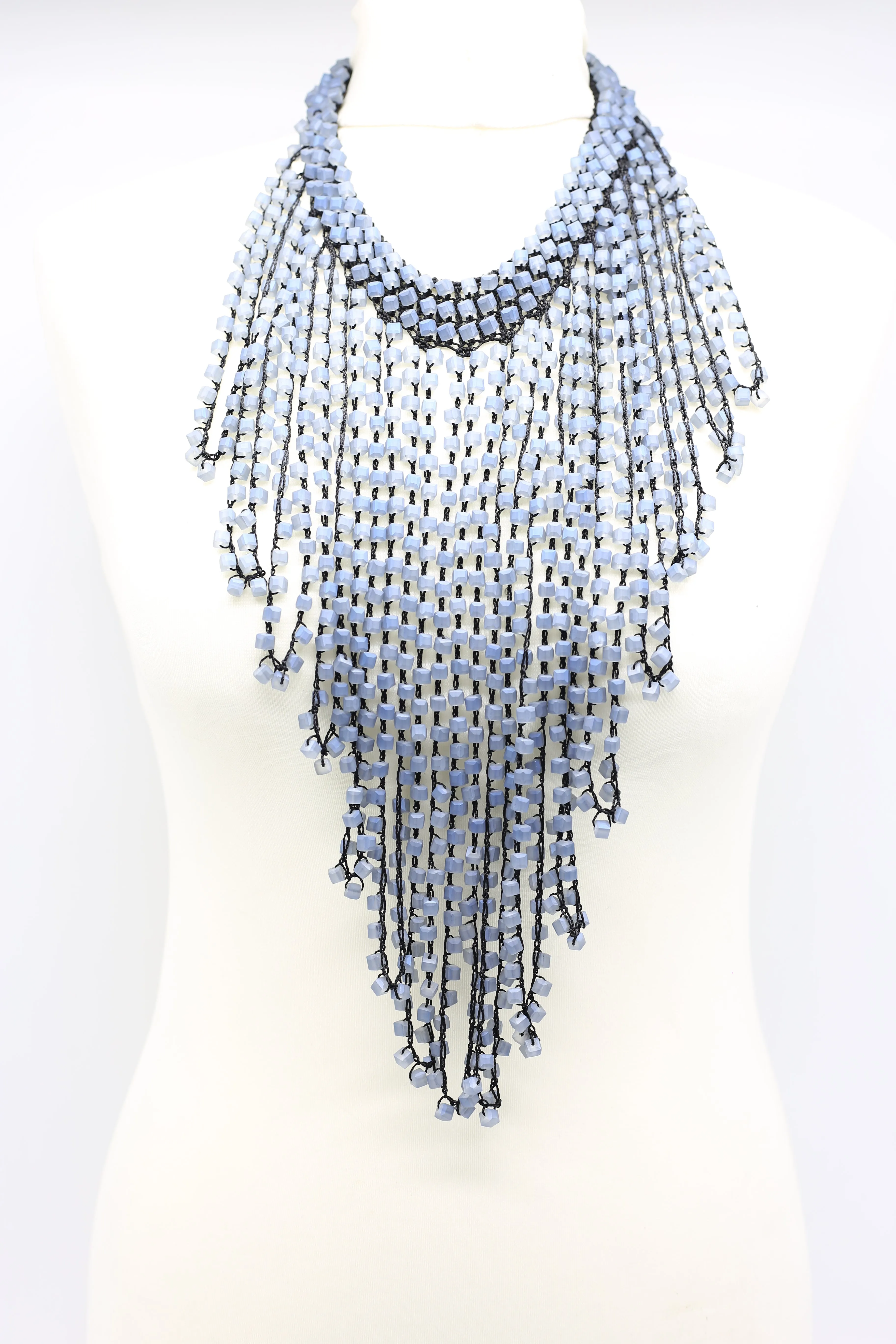 6 x 6 Crystal Fringe Necklaces - Long Tassle