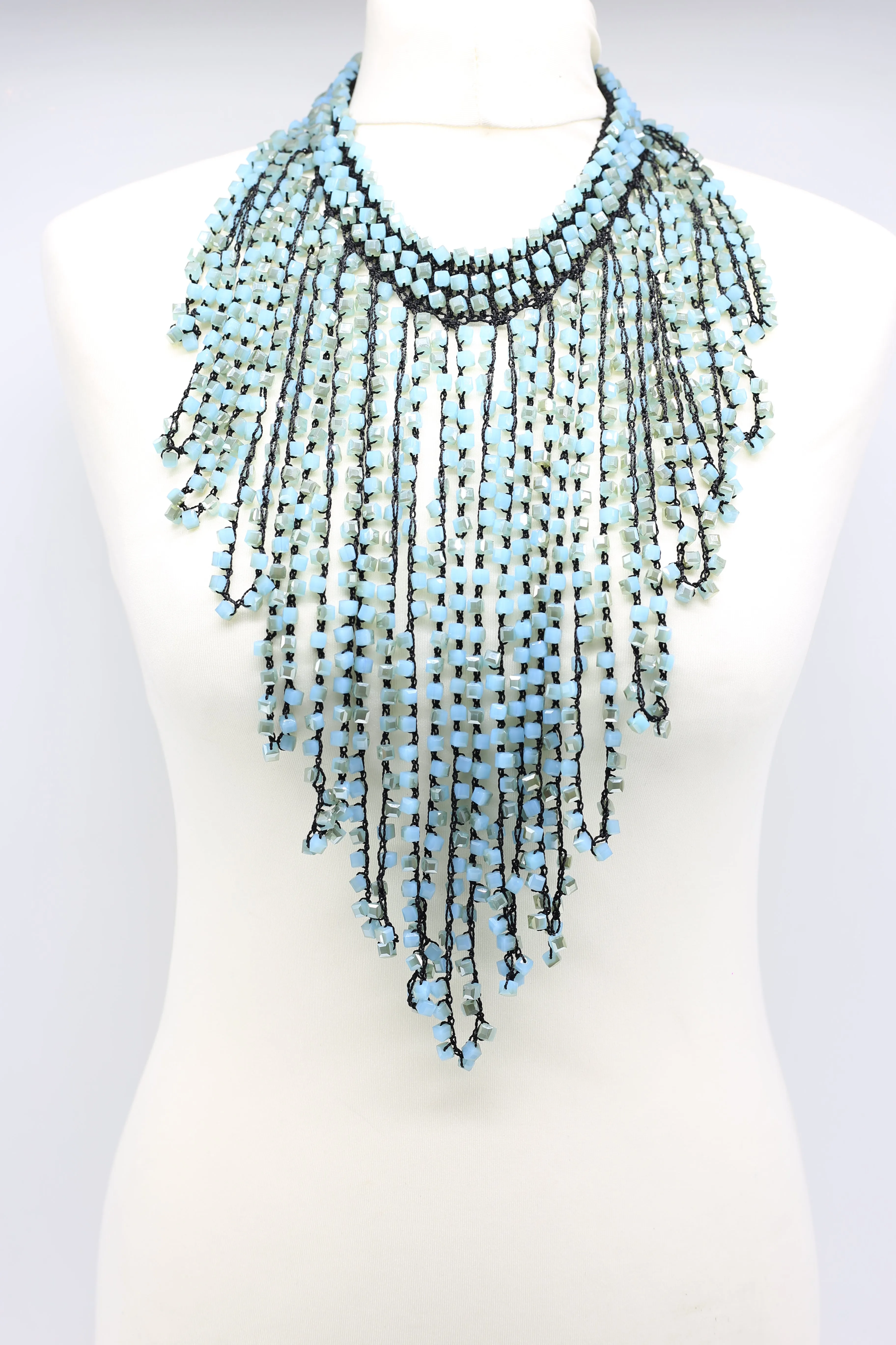 6 x 6 Crystal Fringe Necklaces - Long Tassle