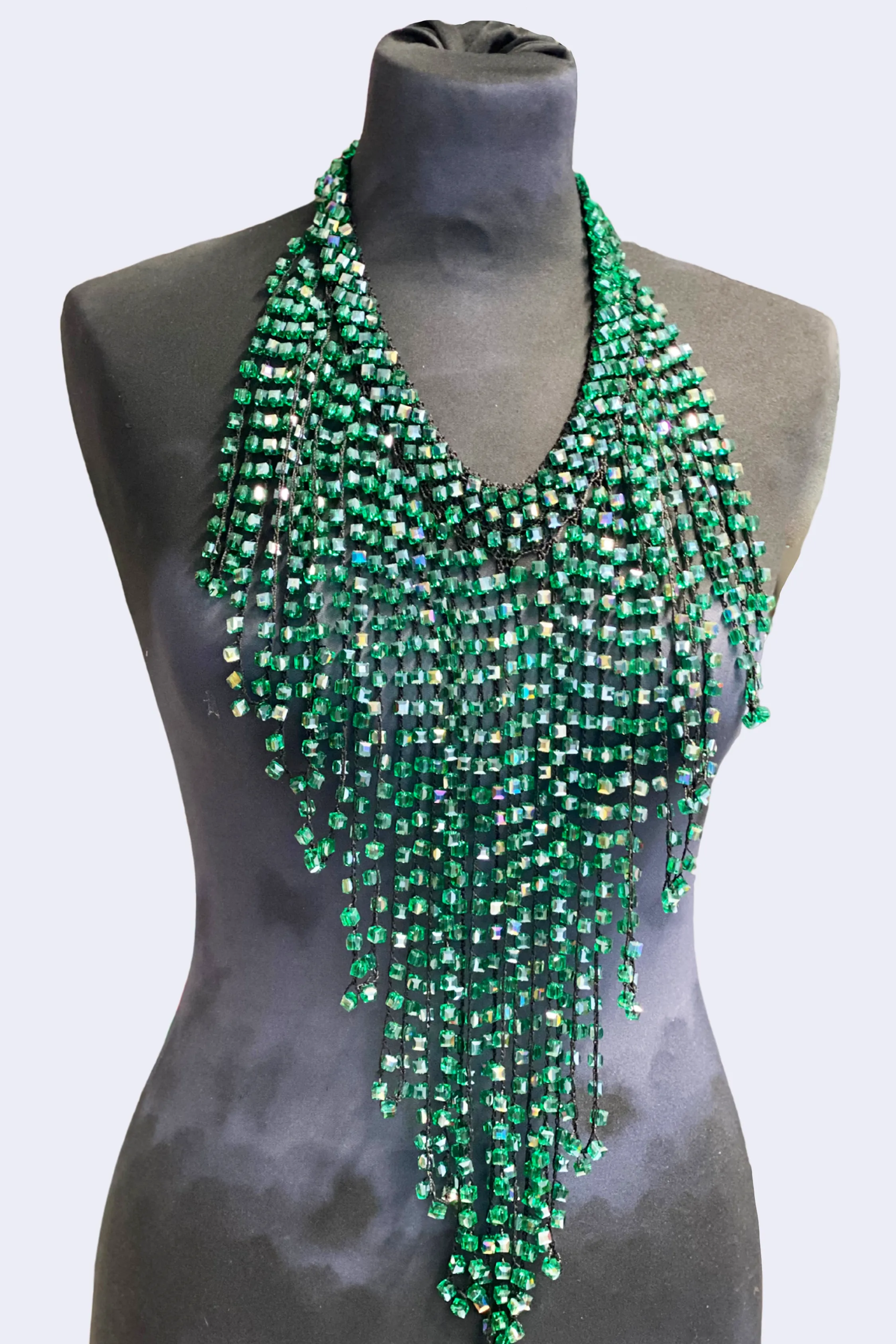 6 x 6 Crystal Fringe Necklaces - Long Tassle