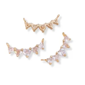 75% OFF! Gold Plated 5 HEARTS Connector Charm
