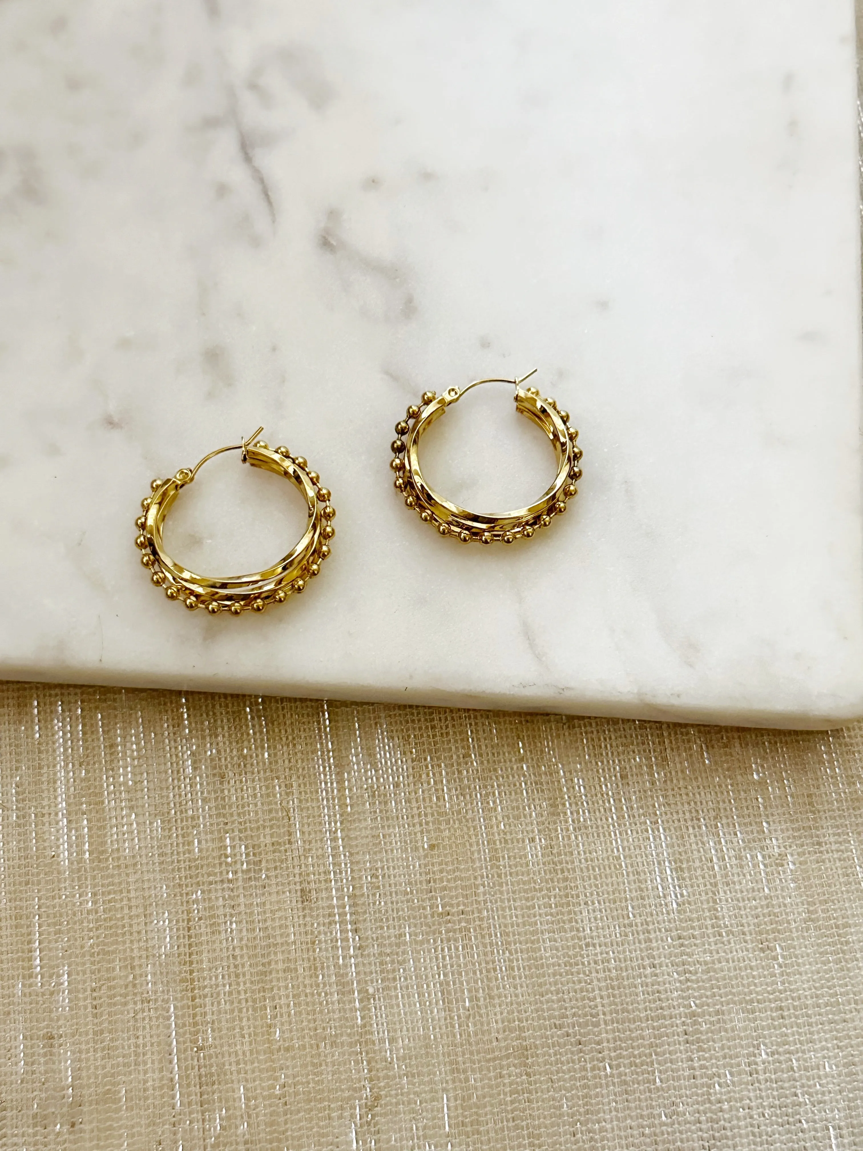 8357JE - Tony Gold Filled Hoop Earrings