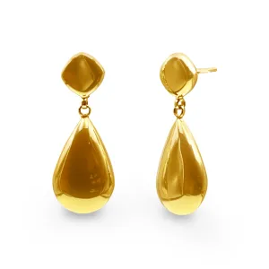 9ct Bonded Gold 90s Vintage Tear Drop Stud Earrings