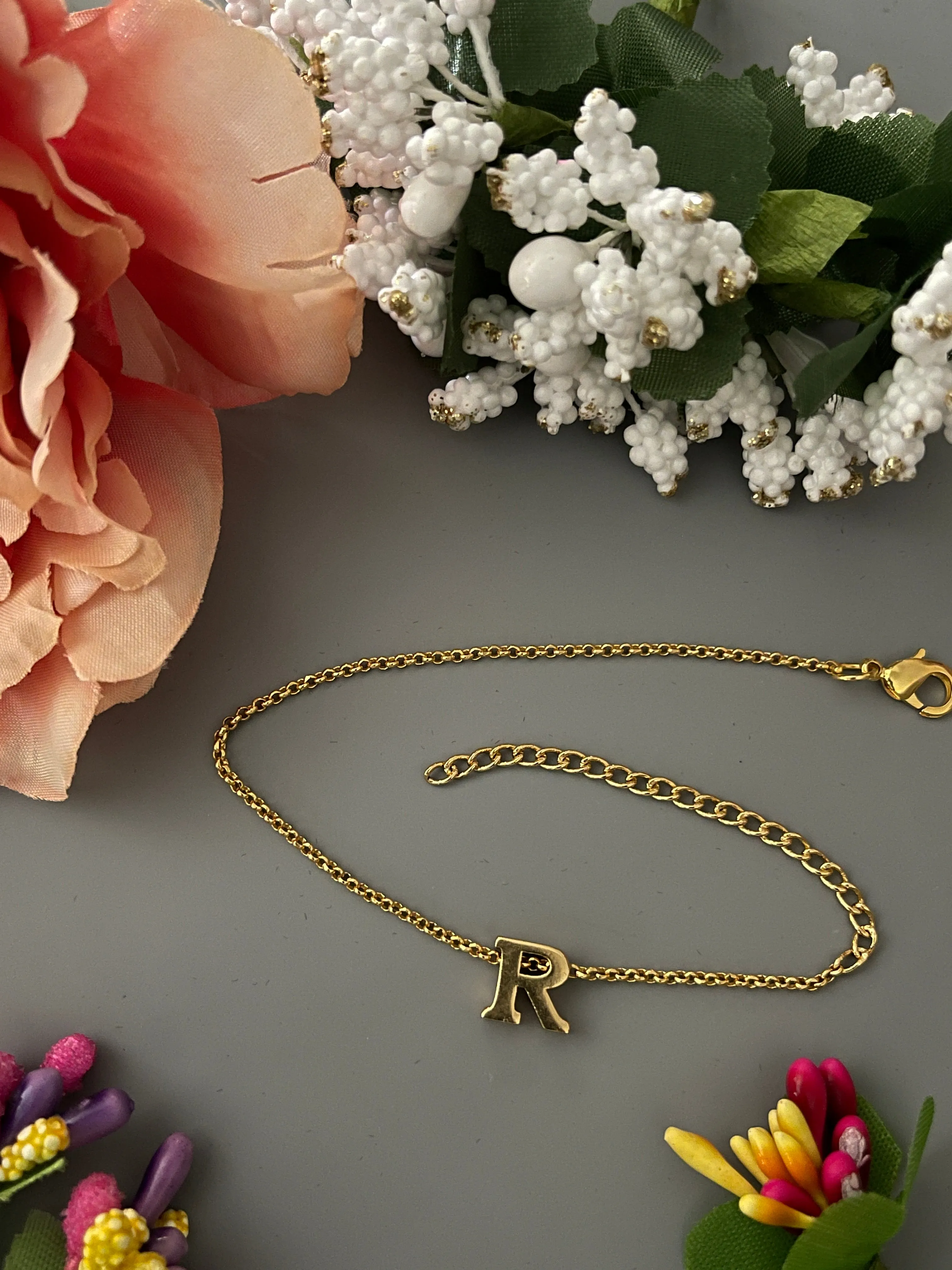 A-Z Letter Gold Plated Adjustable Bracelets
