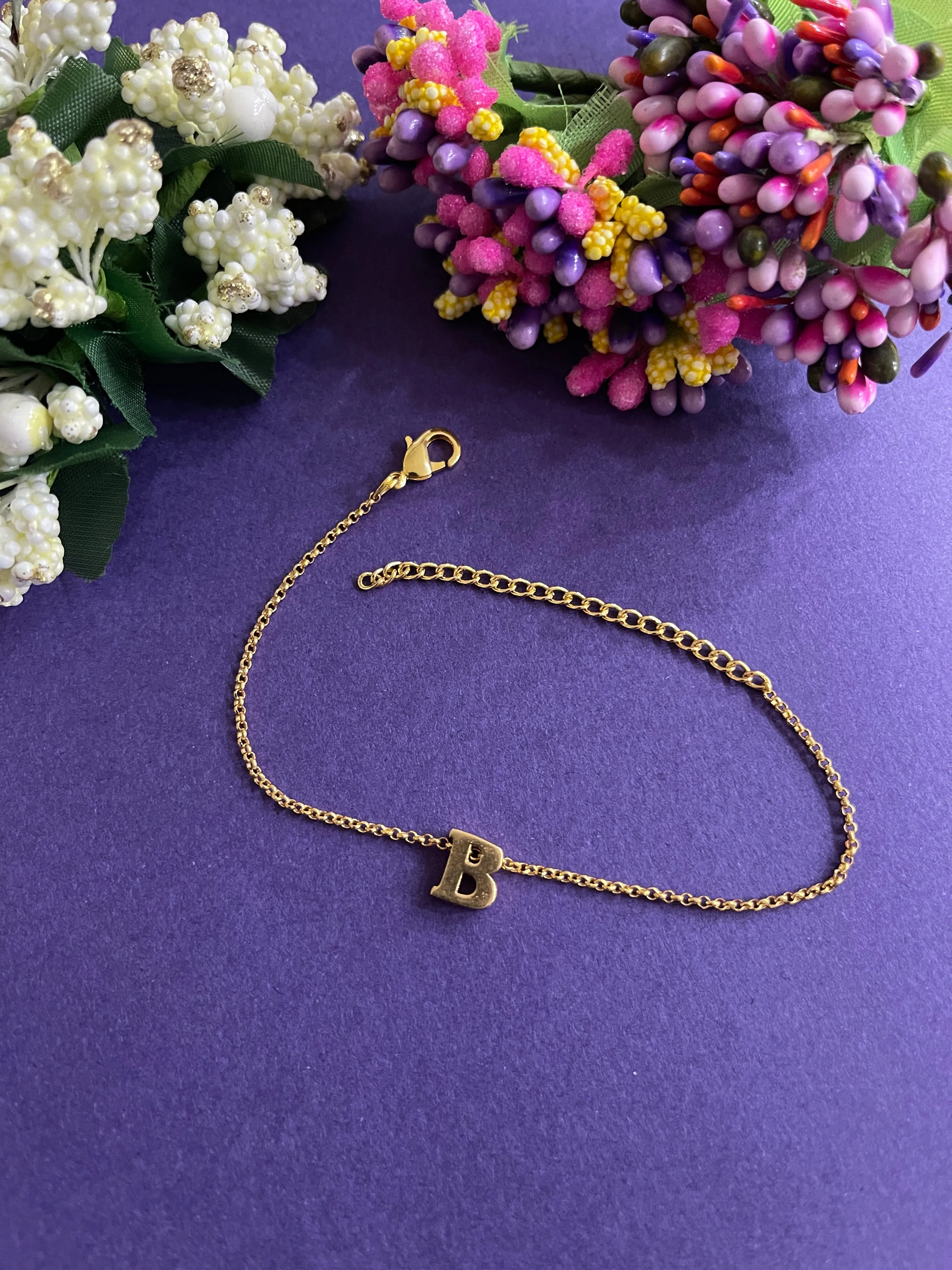 A-Z Letter Gold Plated Adjustable Bracelets