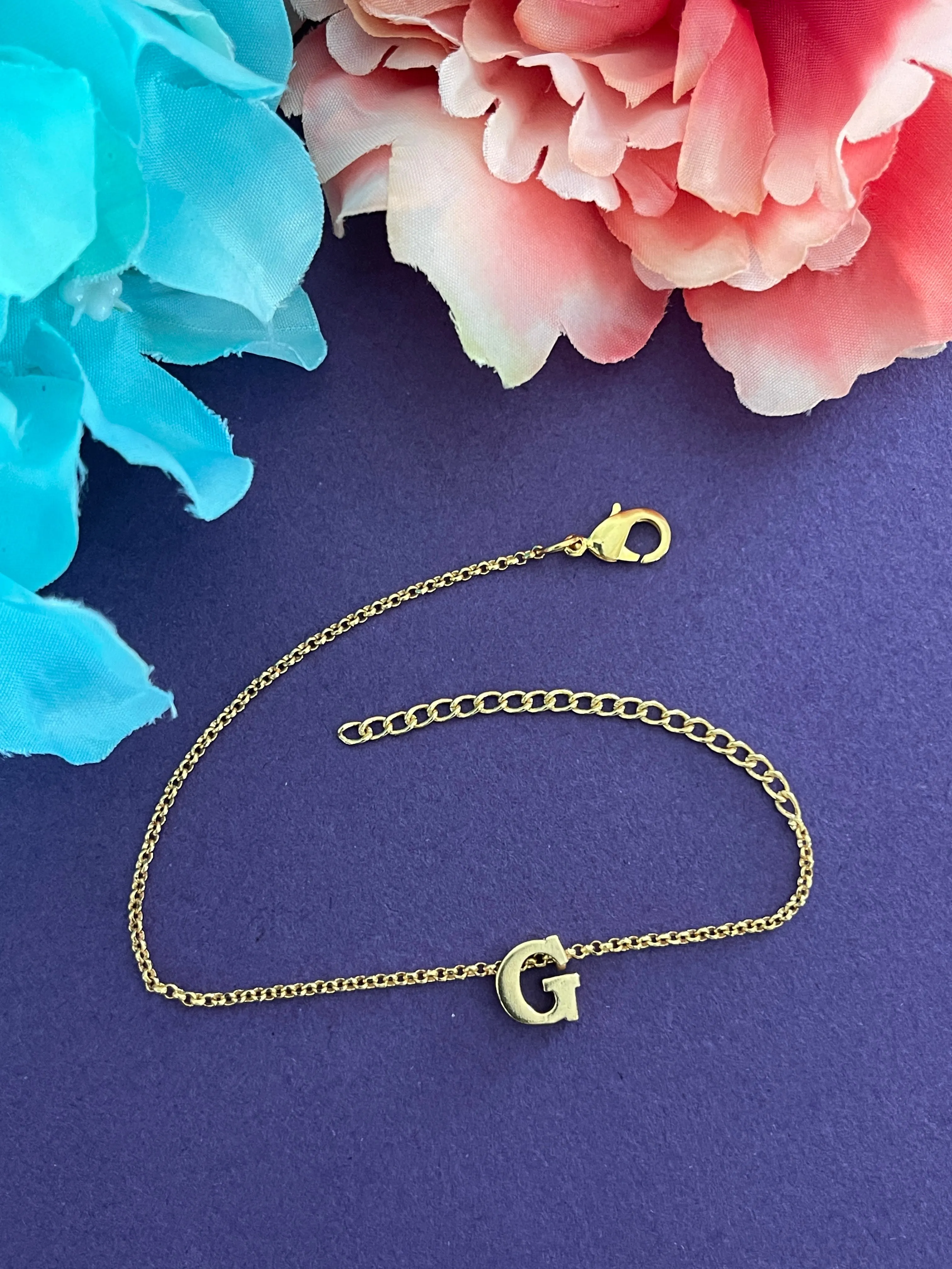A-Z Letter Gold Plated Adjustable Bracelets