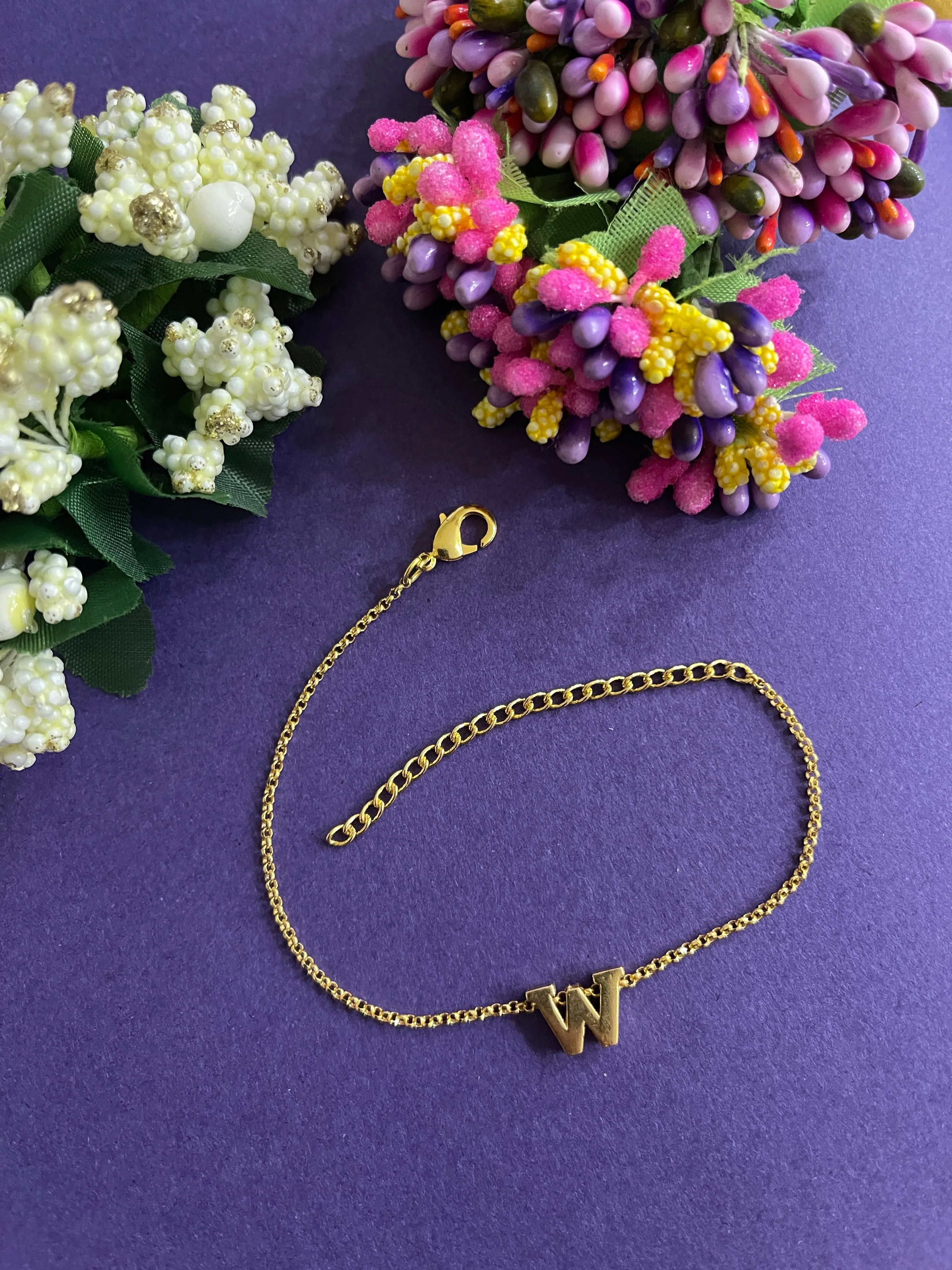 A-Z Letter Gold Plated Adjustable Bracelets