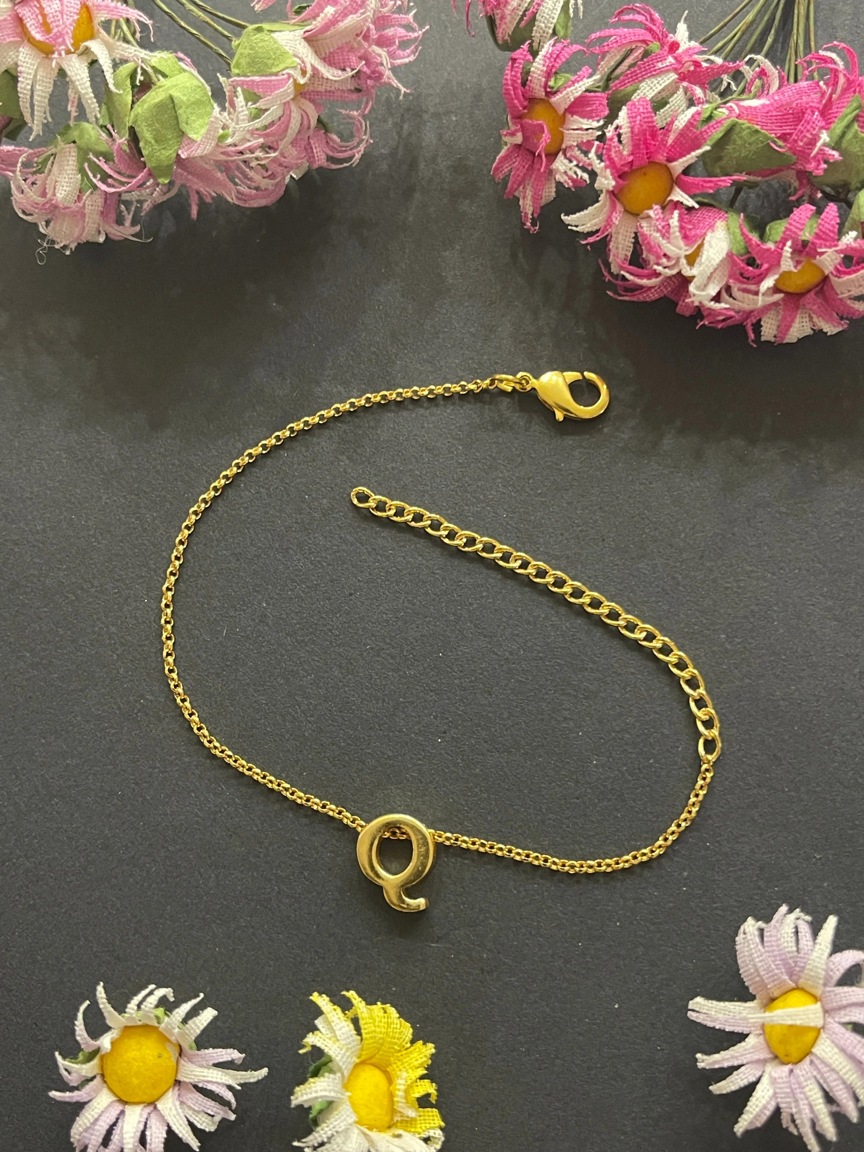A-Z Letter Gold Plated Adjustable Bracelets