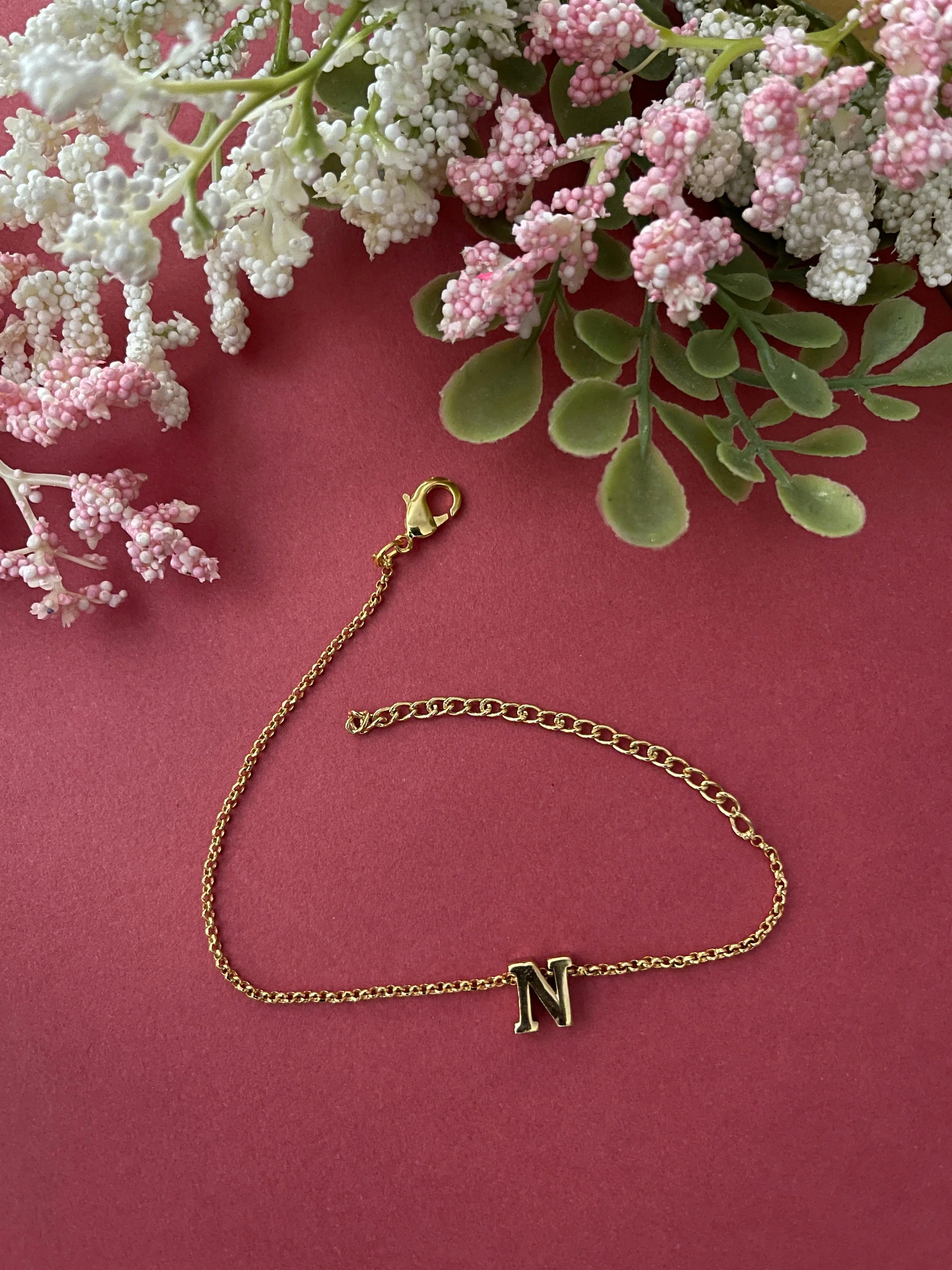 A-Z Letter Gold Plated Adjustable Bracelets
