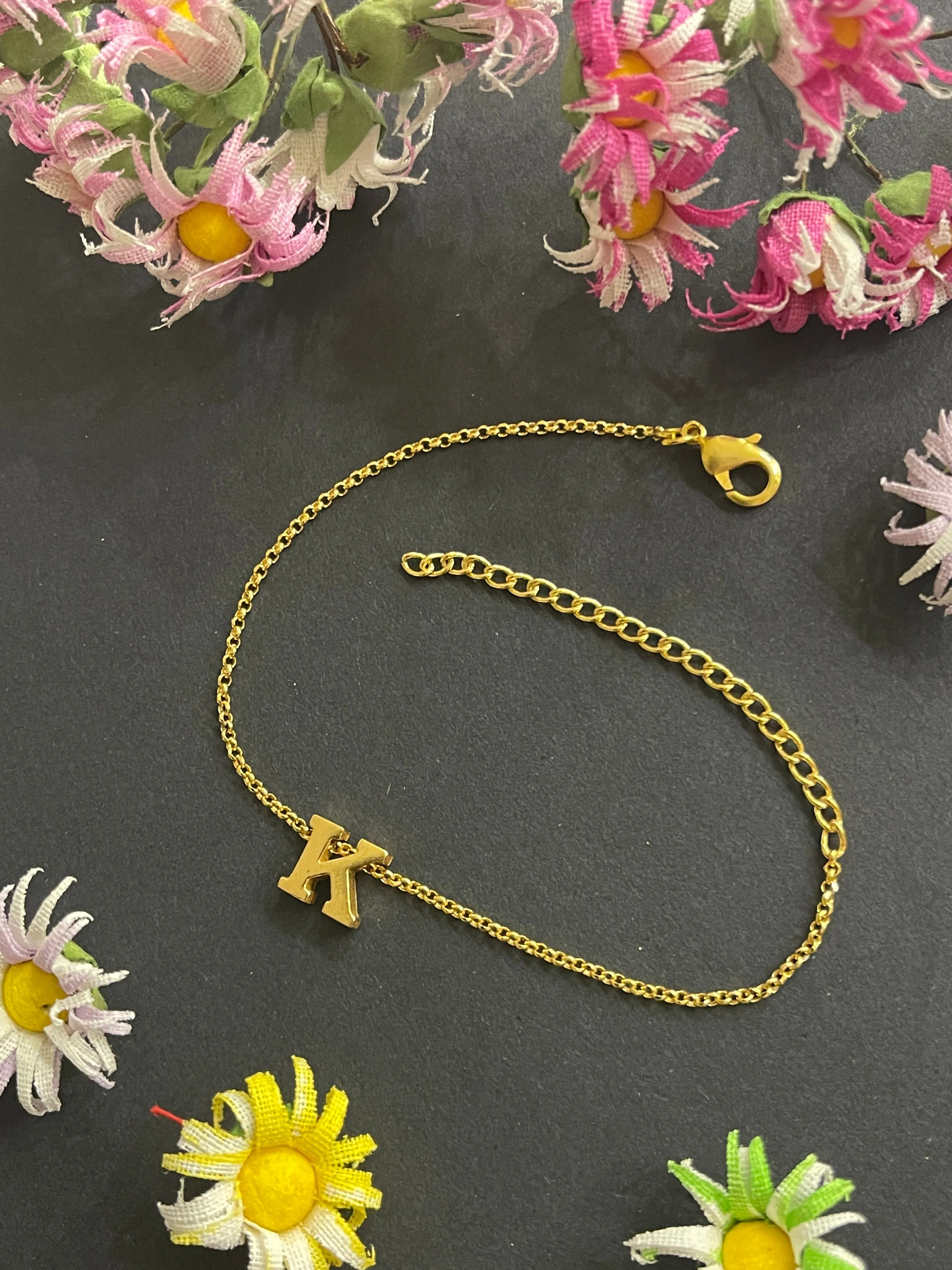 A-Z Letter Gold Plated Adjustable Bracelets