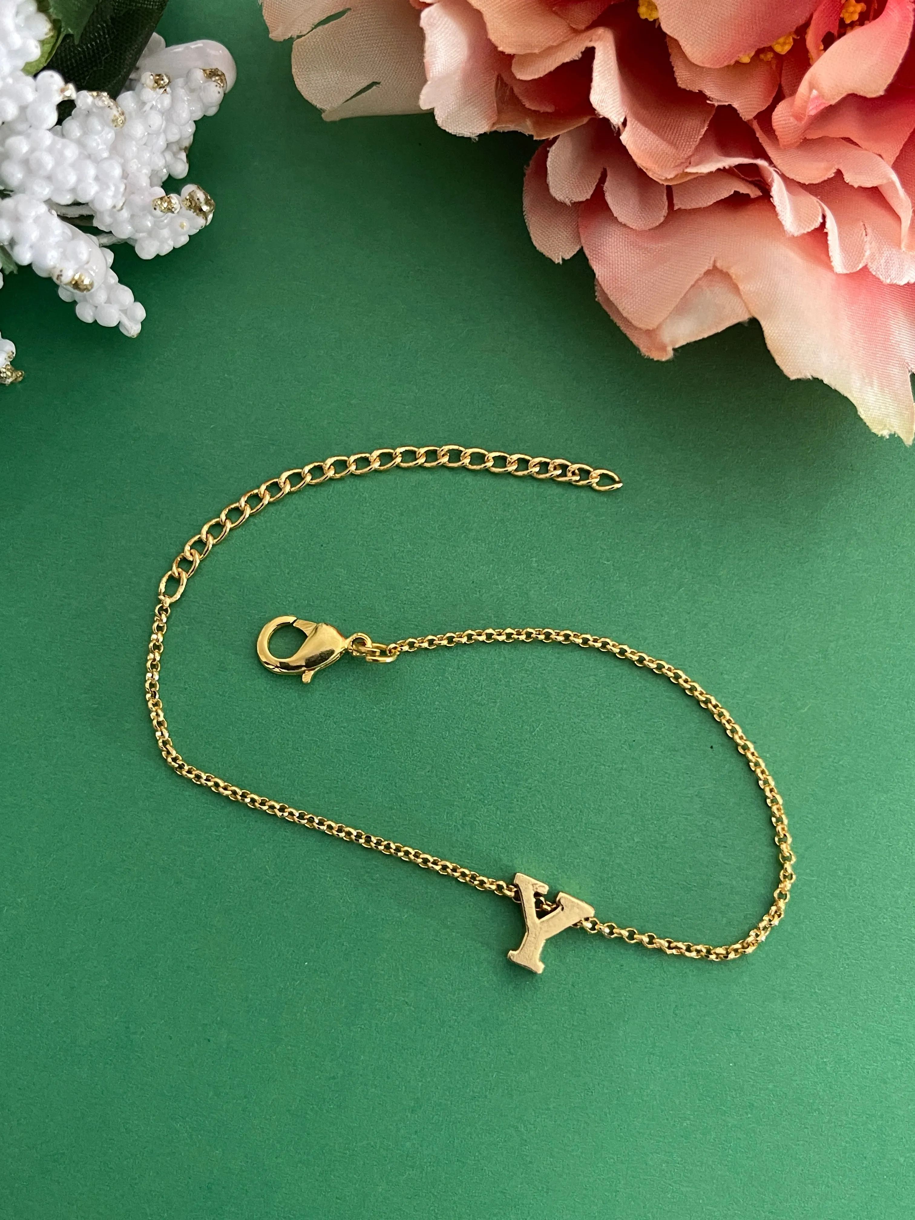 A-Z Letter Gold Plated Adjustable Bracelets