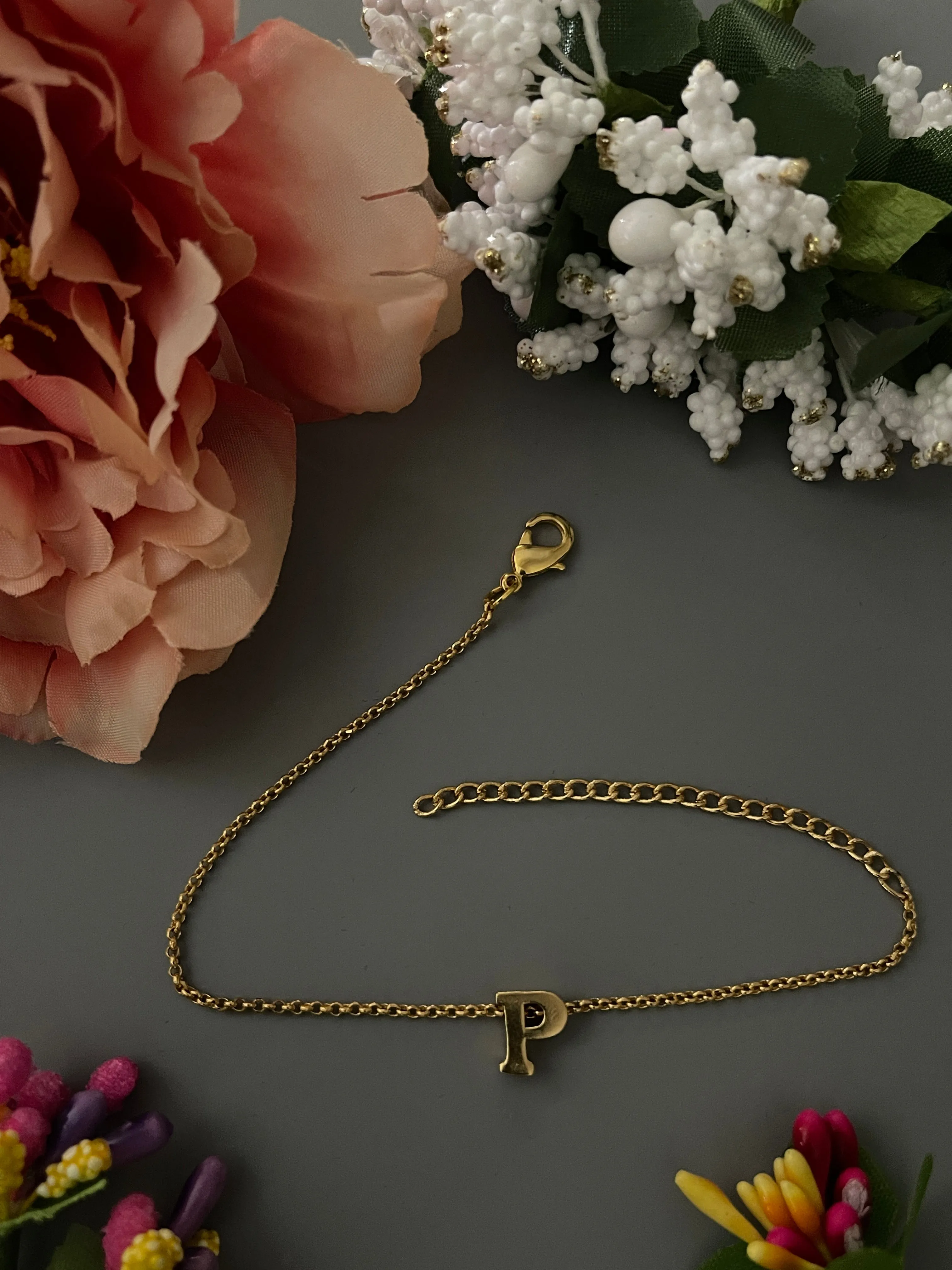 A-Z Letter Gold Plated Adjustable Bracelets