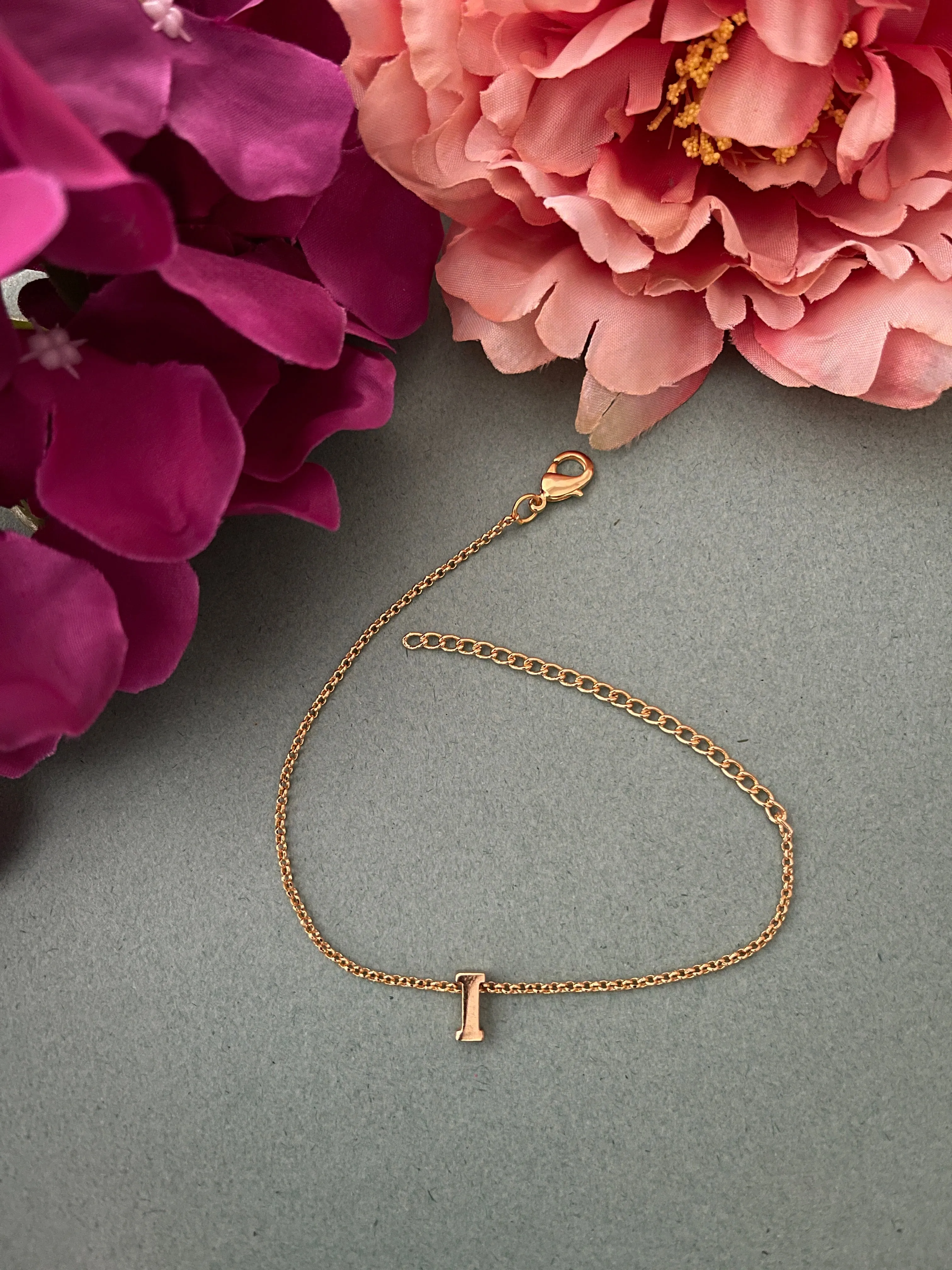 A-Z Letter Gold Plated Adjustable Bracelets
