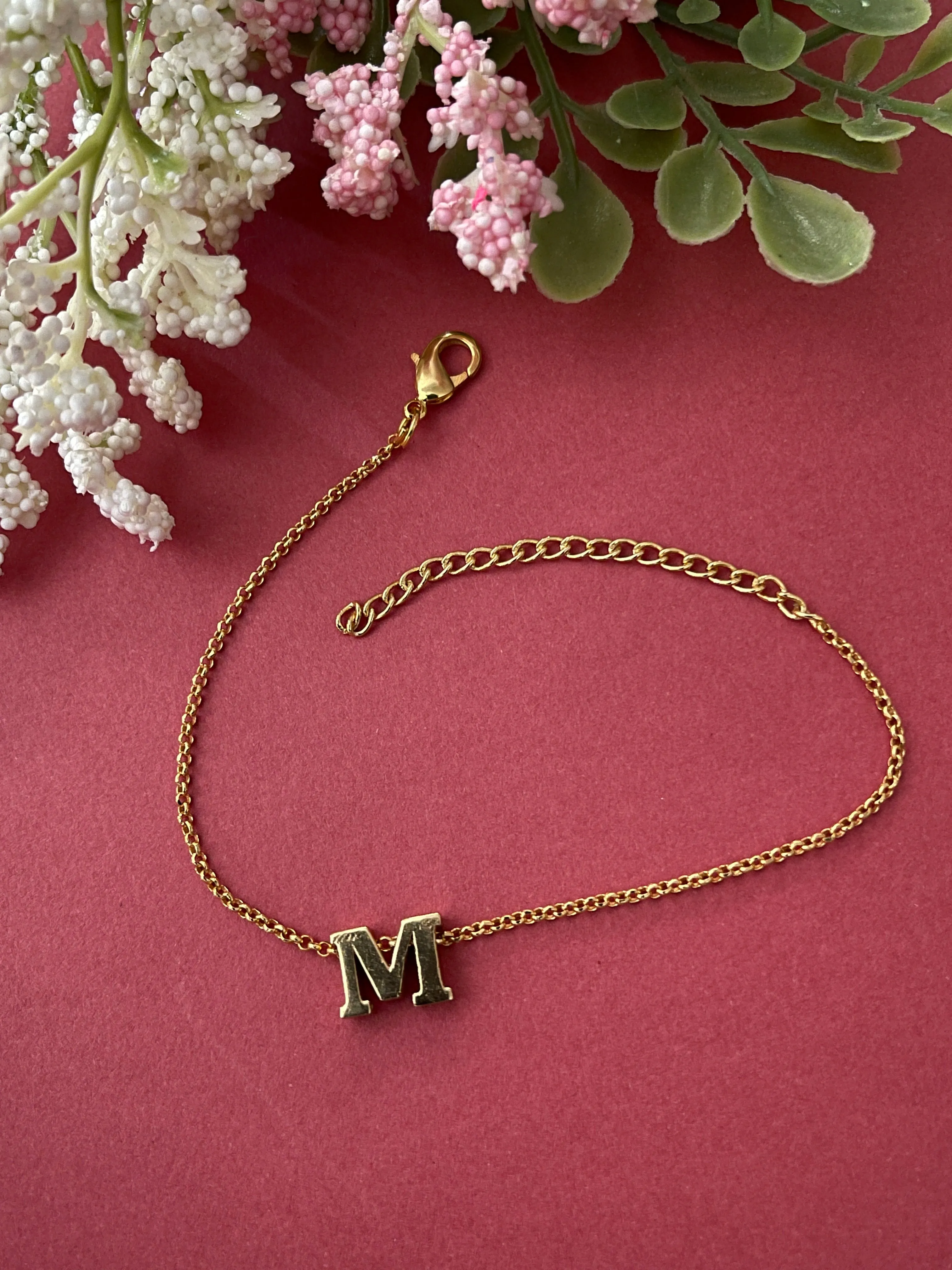 A-Z Letter Gold Plated Adjustable Bracelets