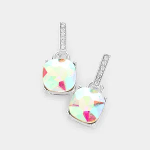 AB  Cushion Square Dangle Pageant Earrings | Interview Earrings |  570284