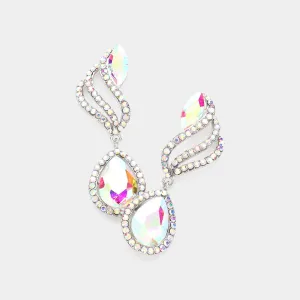 AB Multi Stone Dangle Earrings  | AB Multi Stone Drop Earrings |  633971