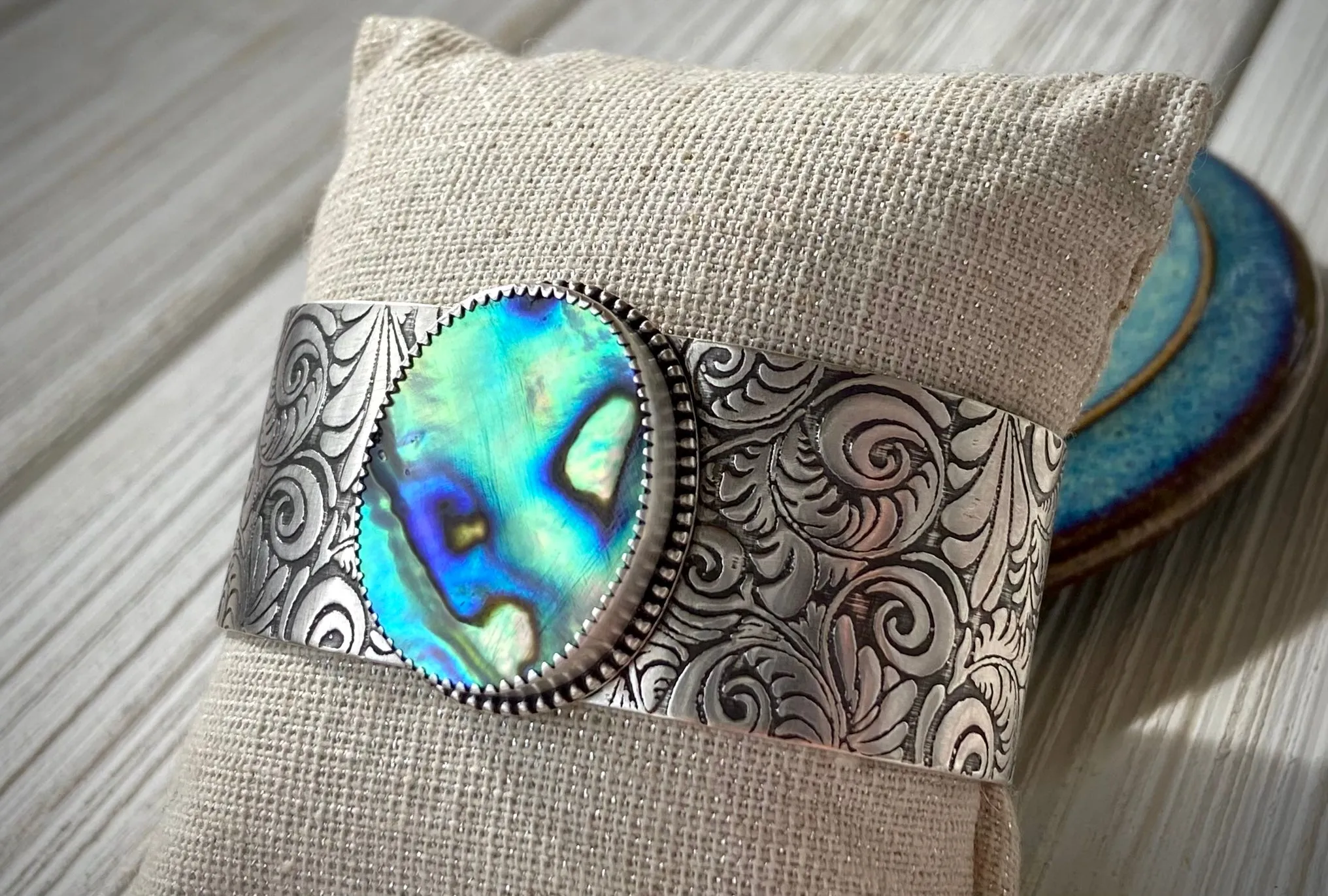 Abalone Flourish Cuff