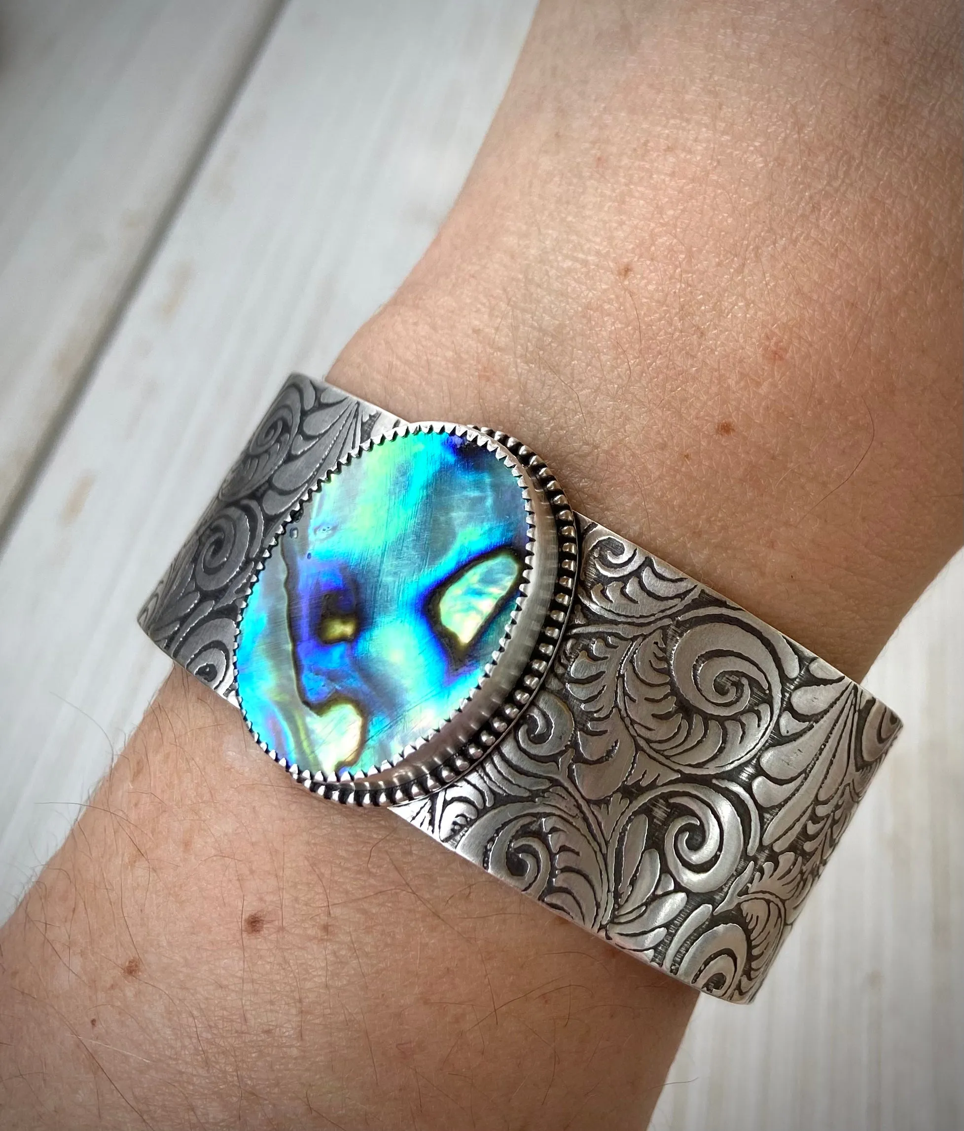 Abalone Flourish Cuff