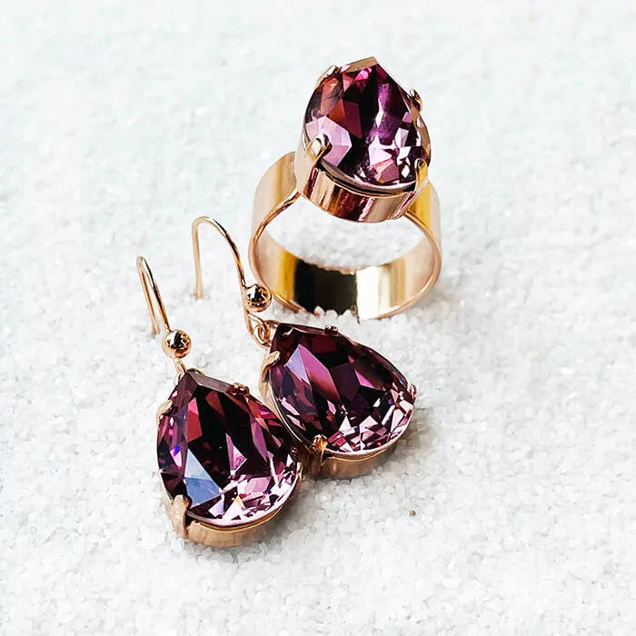 Abbie Swarovski Rose Gold Earrings
