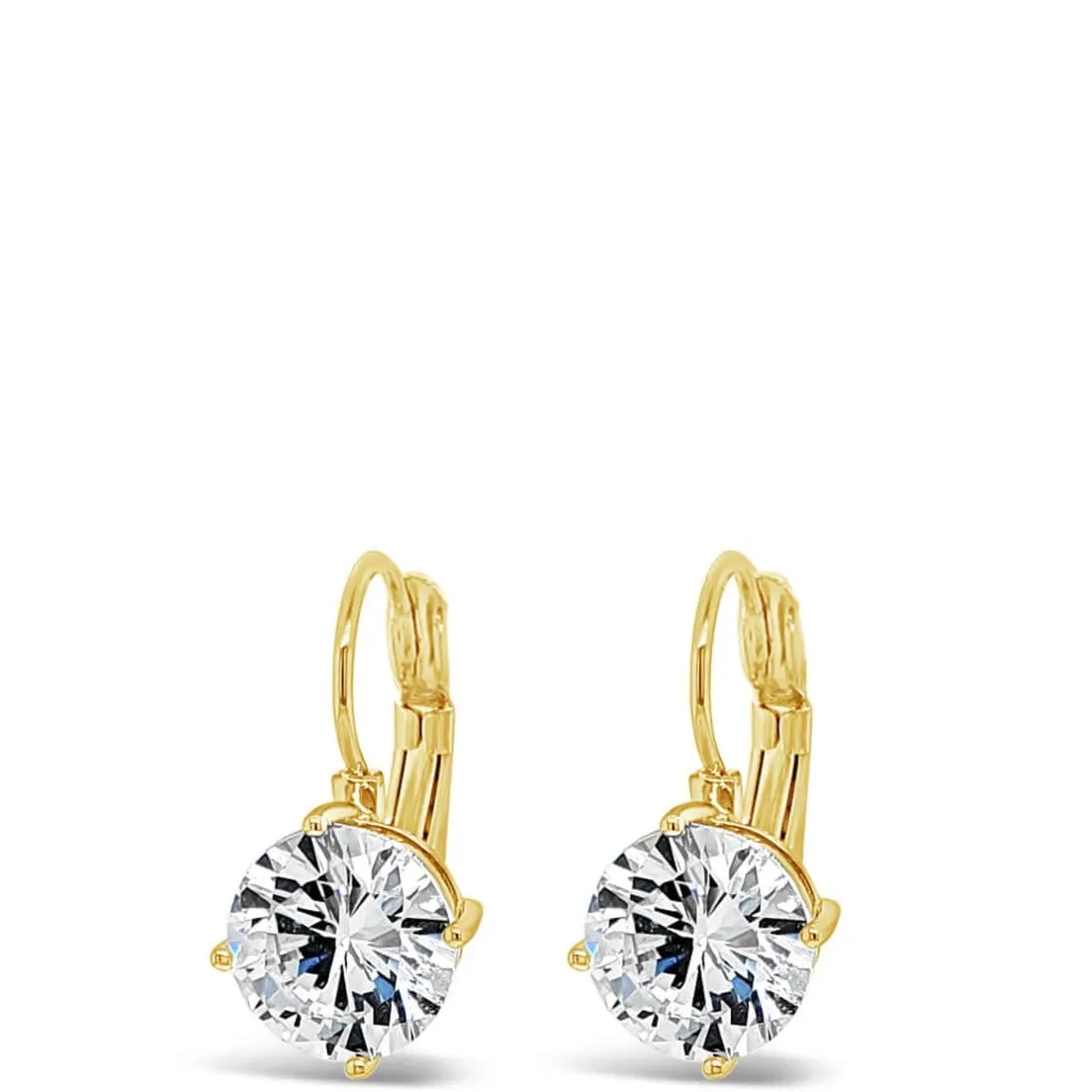 Absolute Classic Gold & Solitaire French Hook Earrings - Large