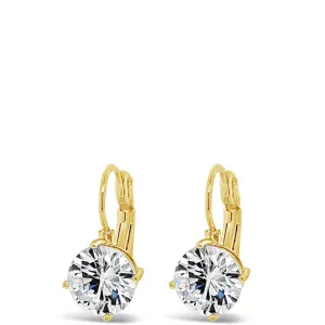 Absolute Classic Gold & Solitaire French Hook Earrings - Large