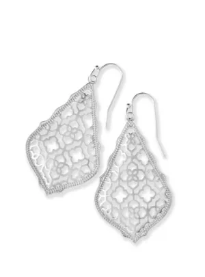 Addie Silver Drop Earrings In Silver Filigree Mix