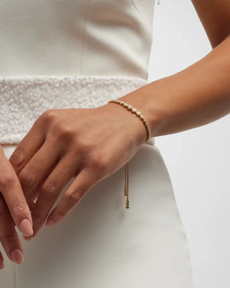 Adjustable Bezel Set Bracelet Natural Diamond Bracelet