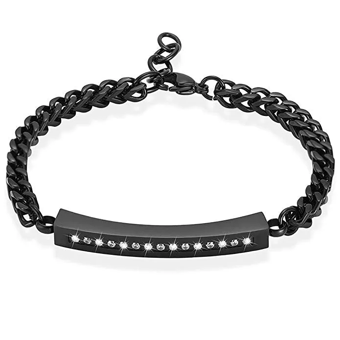 Adjustable Length Ashes Bracelet with Zircon Bar