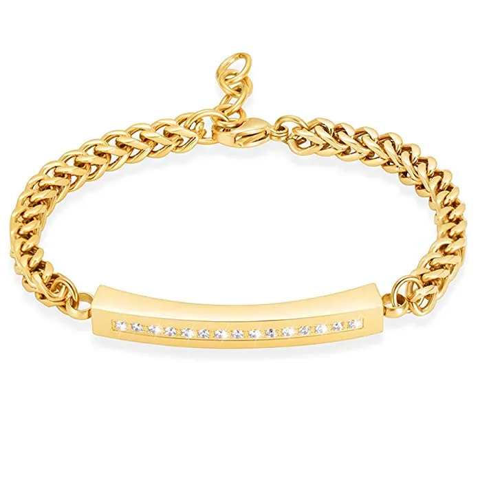 Adjustable Length Ashes Bracelet with Zircon Bar