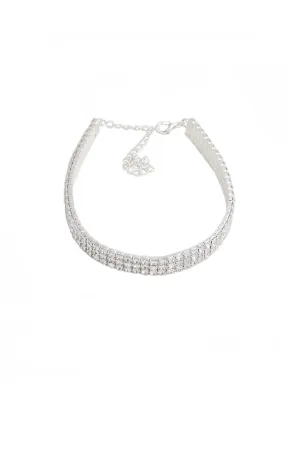 Adult 3 Row Clear Crystal Rhinestone Choker