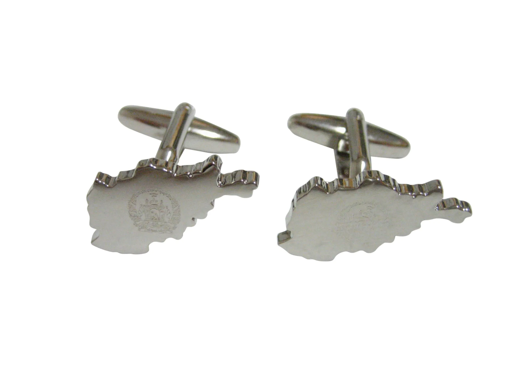 Afghanistan Map Shape and Flag Design Cufflinks