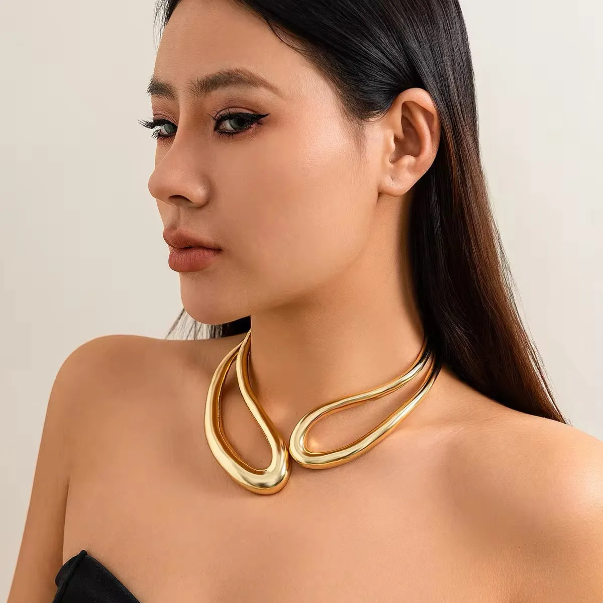 African Tribal Exaggerated Collar Choker Necklace
