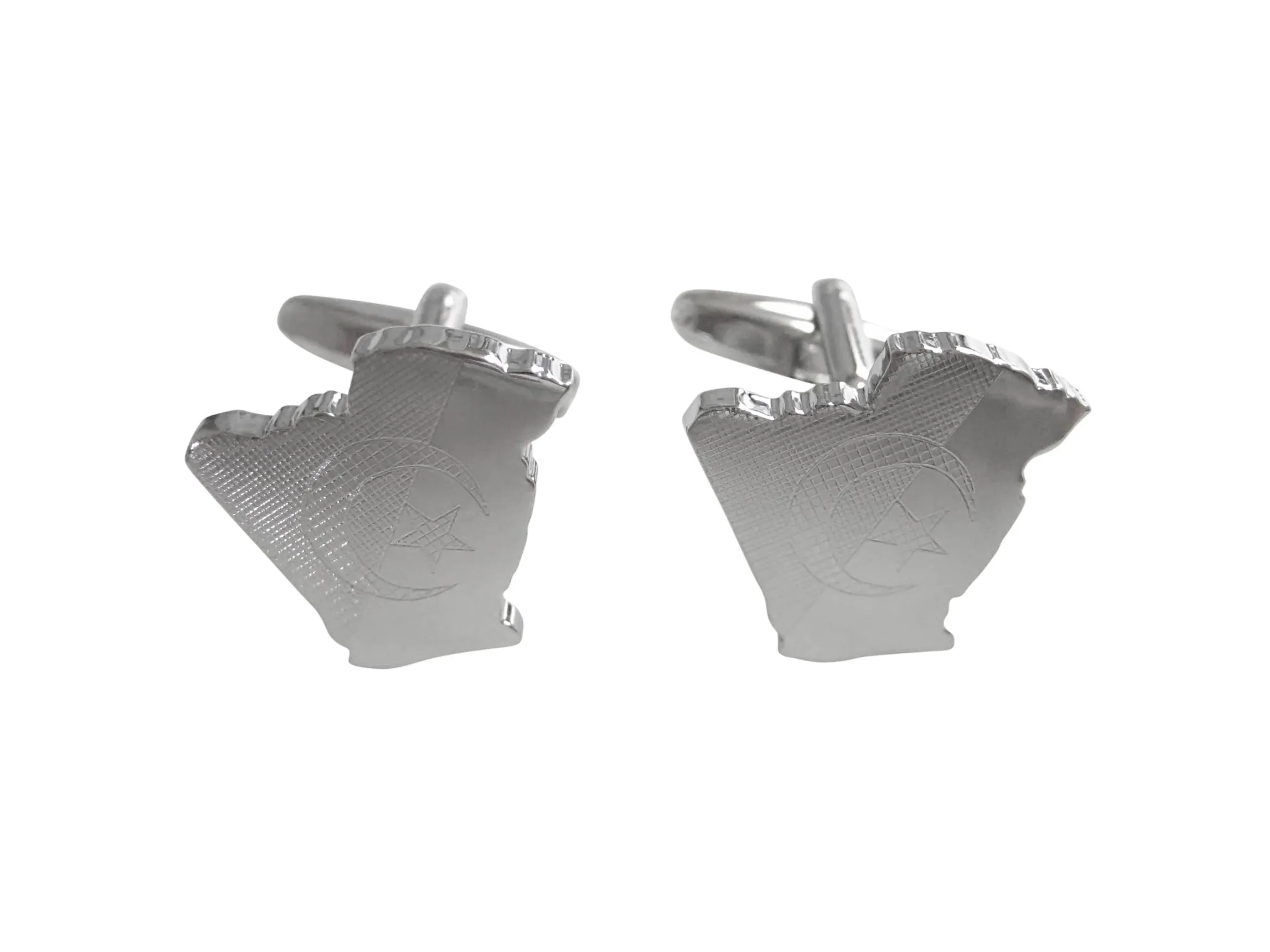 Algeria Map Shape and Flag Design Cufflinks