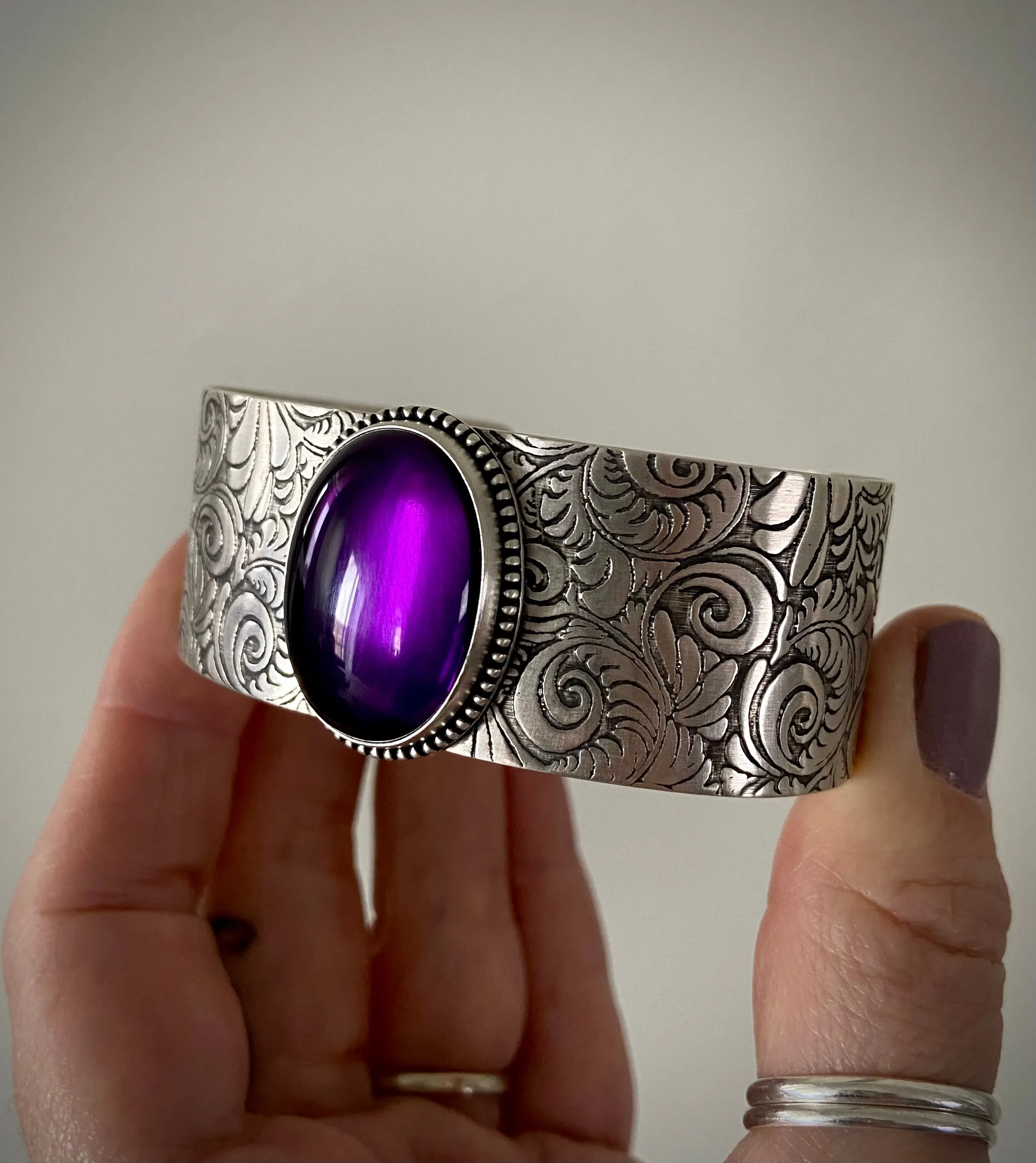 Amethyst Flourish Cuff