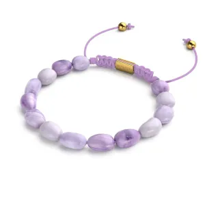 Amethyst | Gold | Gemstone Pebble Macrame Bracelet