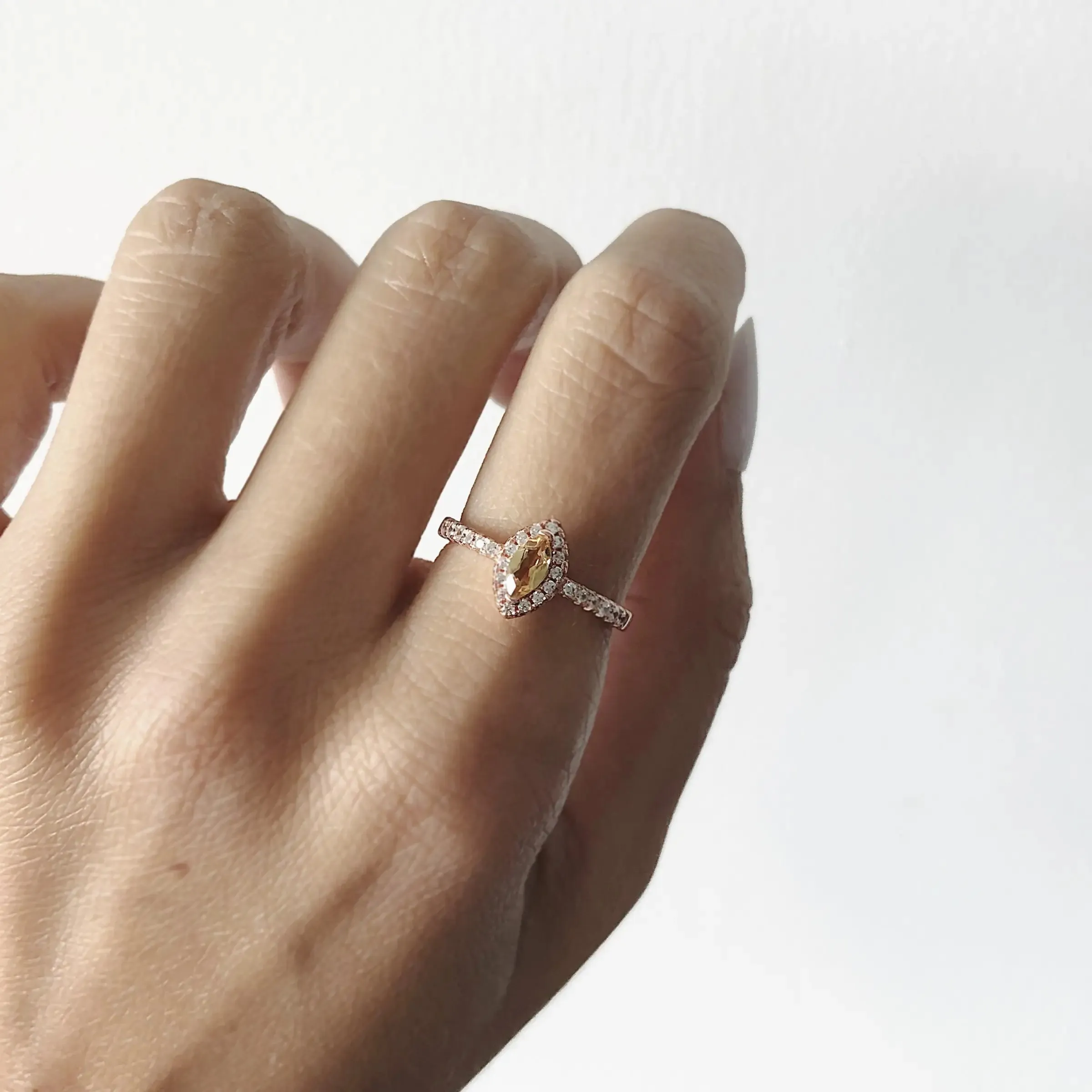 Anthia Blooms Citrine Ring | 18K Rose Gold Vermeil