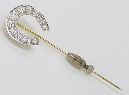 Antique 1.20ct Diamond Horseshoe Stick Pin