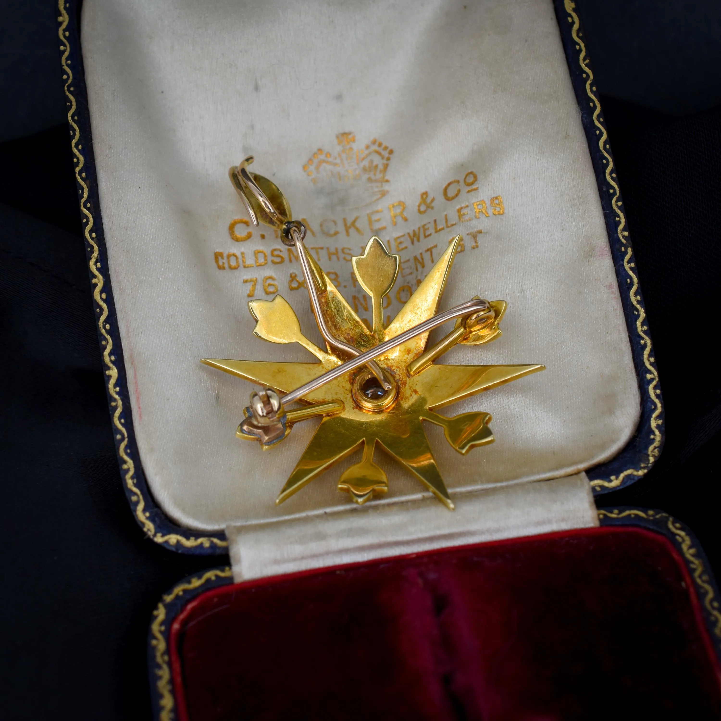 Antique 15ct Gold Victorian Pearl and Diamond Star Brooch and Pendant | Boxed