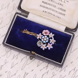 Antique Bouquet Brooch of 18k Gold